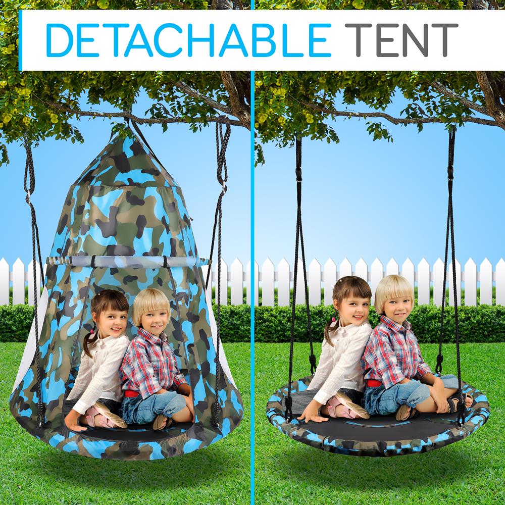 Tree Swing Tent for Kids - Relaxing Fun, Padded Seat, Camo