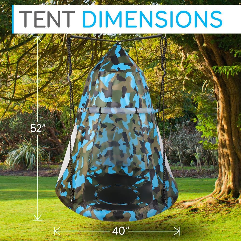 Tree Swing Tent for Kids - Relaxing Fun, Padded Seat, Camo