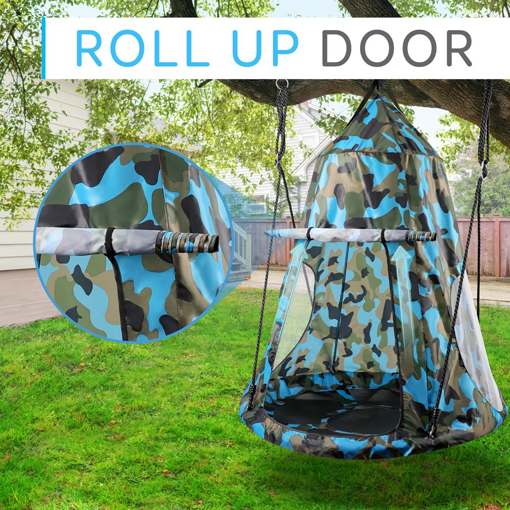 Tree Swing Tent for Kids - Relaxing Fun, Padded Seat, Camo