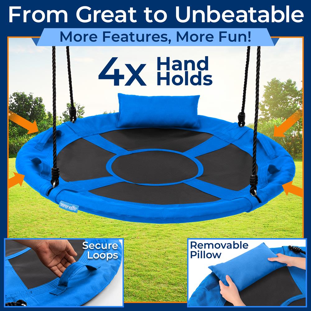 40" Saucer Swing with Pillow and Handles