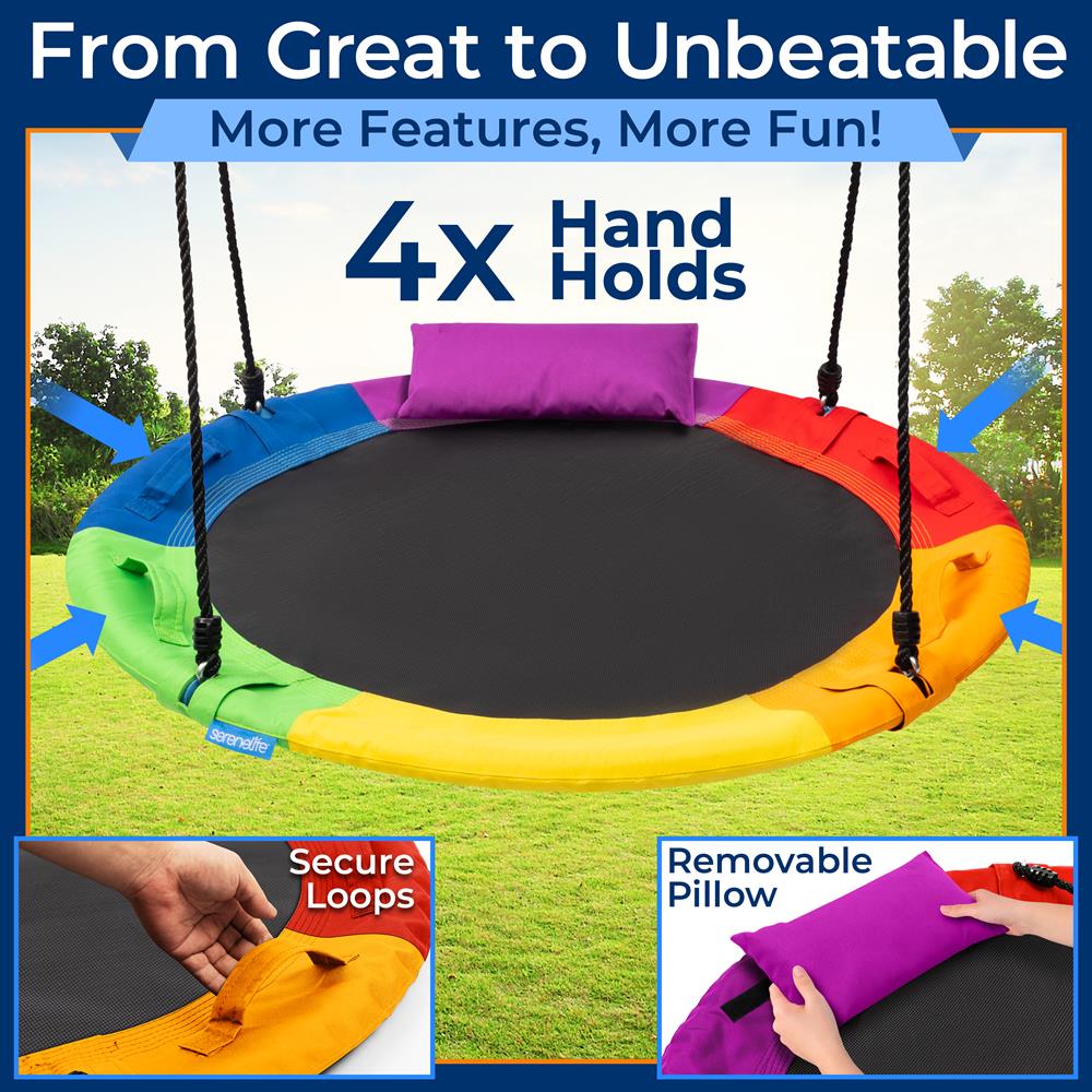 40" Saucer Swing with Pillow and Handles