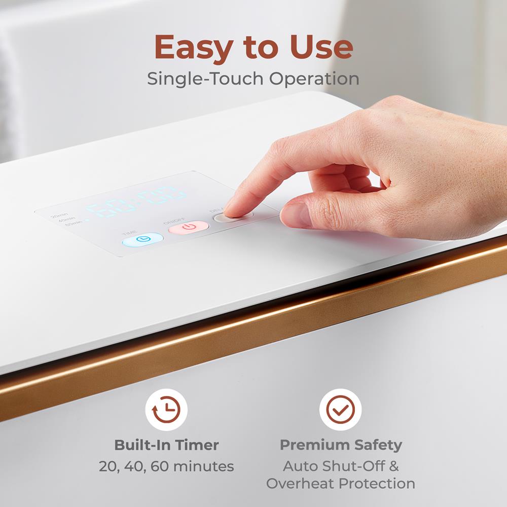 Towel Warmer with Auto Shut-Off, Holds 2 Towels, Rose Gold