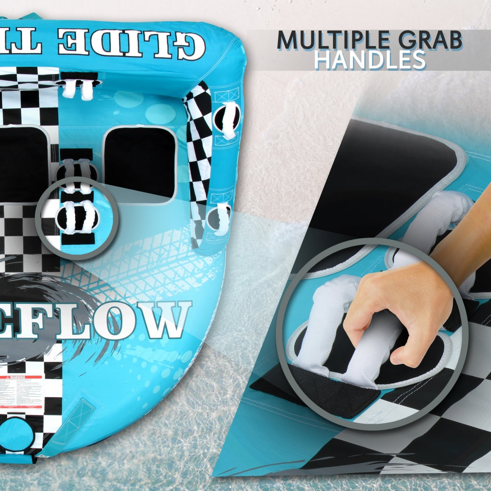 3-Person Towable Tube for Boating, Fast Inflation, Heavy-Duty Nylon Cover