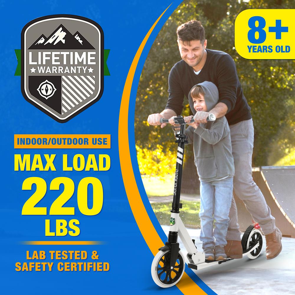 Foldable Kick Scooter for Teens & Adults, Smooth Wheels, Alloy Deck