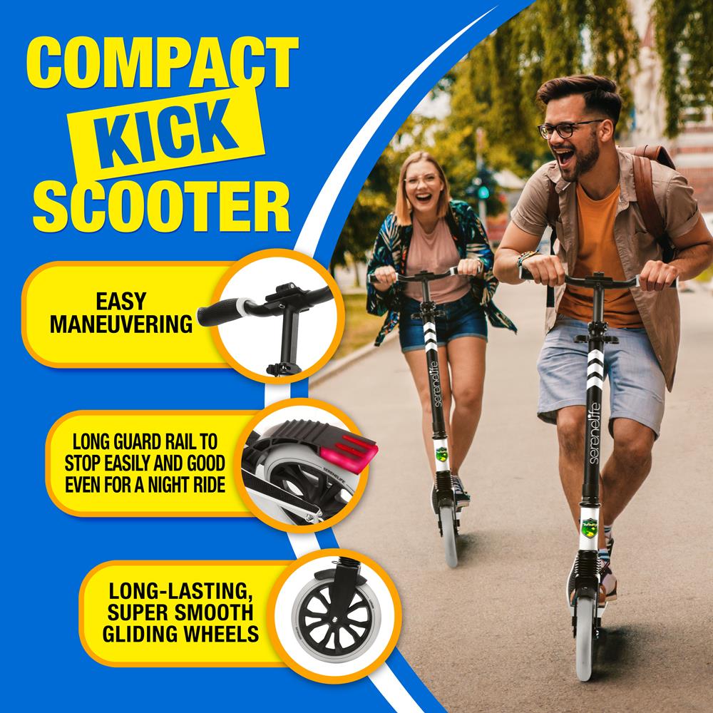 Foldable Kick Scooter for Teens & Adults, Smooth Wheels, Alloy Deck