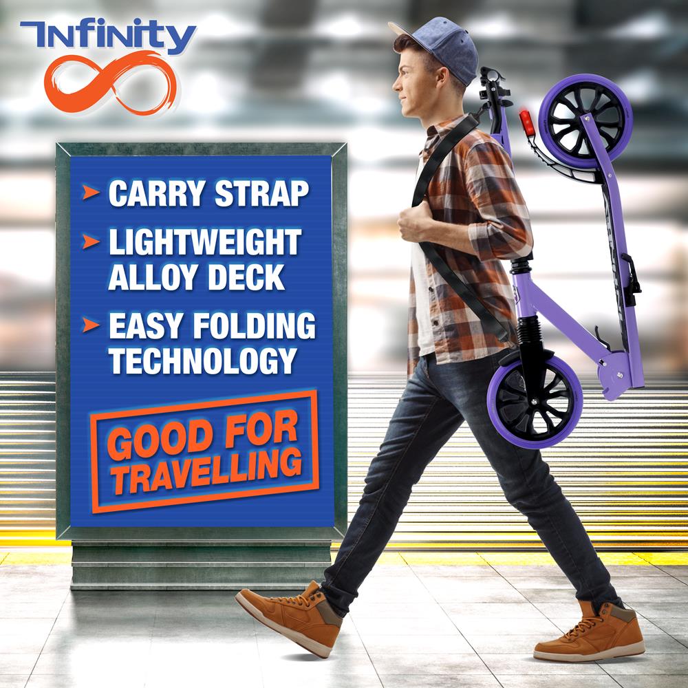 Kick Scooter for Teens & Adults, Adjustable Alloy Deck, Purple