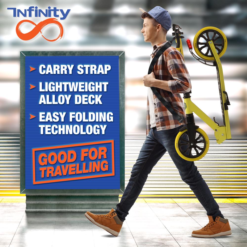 Lightweight And Foldable Kick Scooter - Adjustable Scooter For Teens And Adult, Alloy Deck With High Impact Wheels (Yellow)