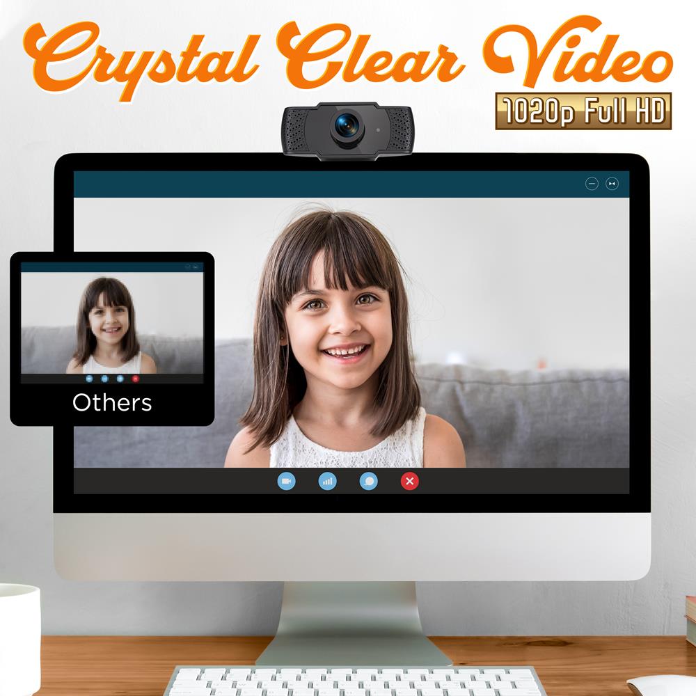 1080P HD Webcam with Mic - Smooth Video, USB Plug & Play, Wide Angle