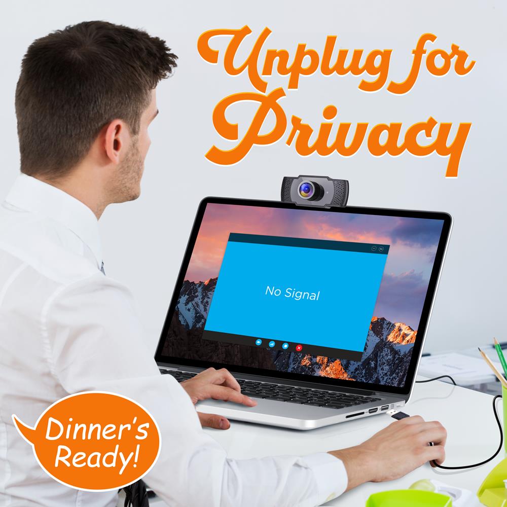 1080P HD Webcam with Mic - Smooth Video, USB Plug & Play, Wide Angle