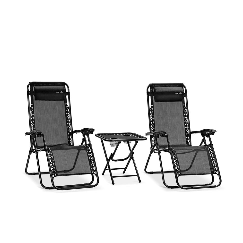 Zero Gravity Chair Set 2-Pack, Ultimate Comfort, Steel & Textilene Fabric
