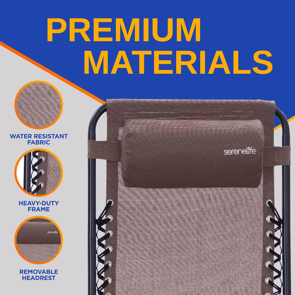 Outdoor Zero Gravity Recliner Set, Ultimate Comfort, Steel & Textilene, Brown