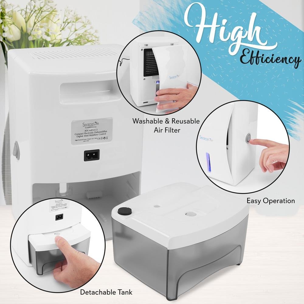 Compact Electronic Dehumidifier, Digital Mini Moisture Control