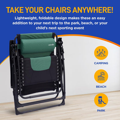Zero Gravity Lounge Chair - Ultimate Comfort - Steel & Textilene - Green