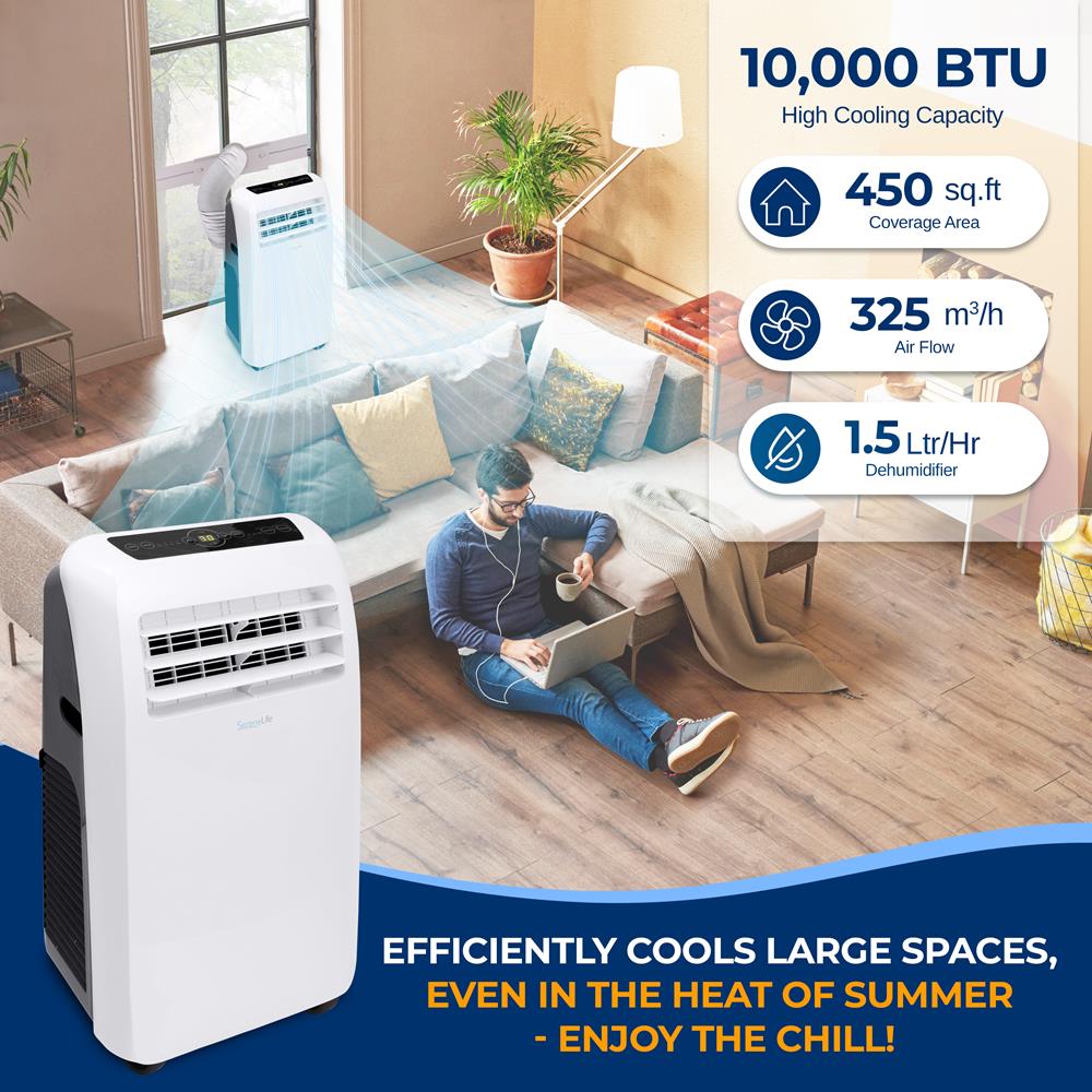 Portable Air Conditioner 10,000 BTU Efficient Cooling Dehumidifier