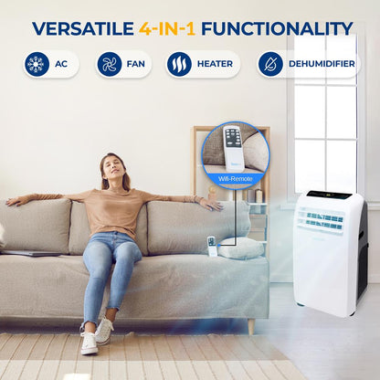 Portable Air Conditioner 12,000 BTU Efficient Cooling/Heating, White
