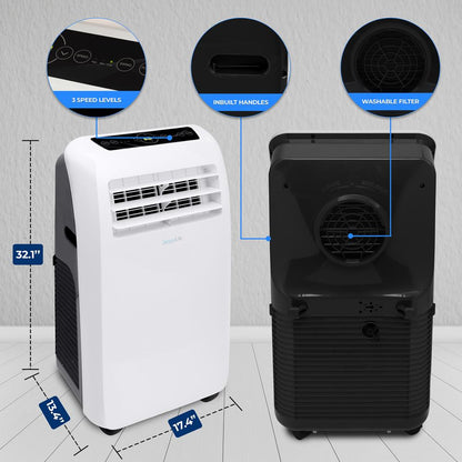 Portable Air Conditioner 12,000 BTU Efficient Cooling/Heating, White