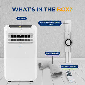 Portable Air Conditioner 12,000 BTU Efficient Cooling/Heating, White
