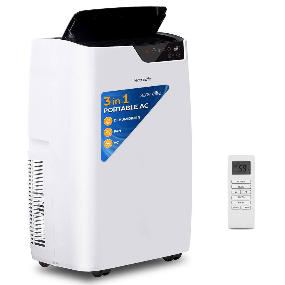 Single Duct Portable Air Conditioner - 12000 Btu Cooling Capacity (Ashrae) Compact Home A/C Cooling Unit With Built-In Dehumidifier & Fan Modes, Includes Window Mount Kit (White)