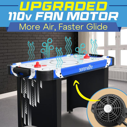 48" Air Hockey Table, Smooth Glide, LED Scoreboard, White Finish