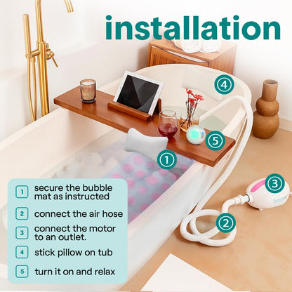 Tapis de Bain à Bulles Spa de Massage pour le Corps 