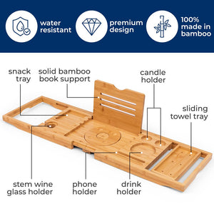 Bamboo Bathtub Caddy