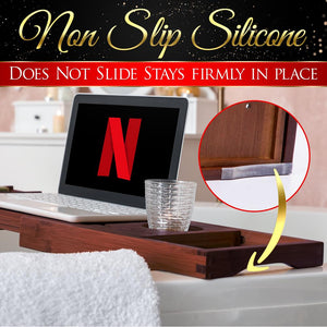 Bamboo Bathtub Caddy Comfort Extendable Tray Waterproof Brown