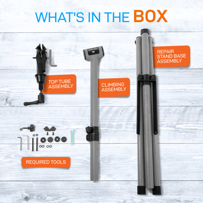 Home Mechanic Bicycle Repair Stand - Height Adjustable With Upgraded Collar And Leg Supports, Holds Up To 80 Lbs.