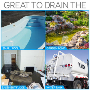 Submersible Sump Pump 3300GPH Auto Float Switch Blue Thermoplastic Body