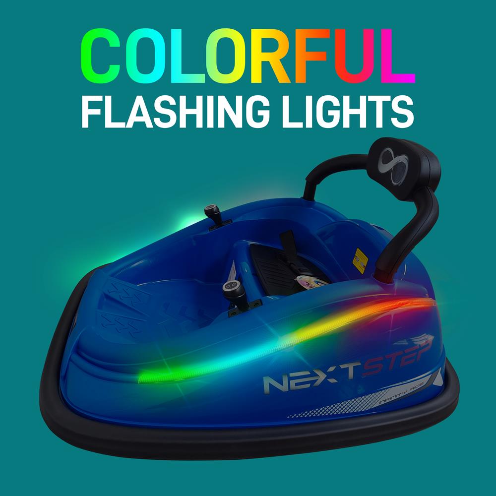 Kids Toy Electric Ride On Bumper Car Vehicle With Remote Control, Led Lights & 360 Degree Spin, 2 Driving Modes (Blue)