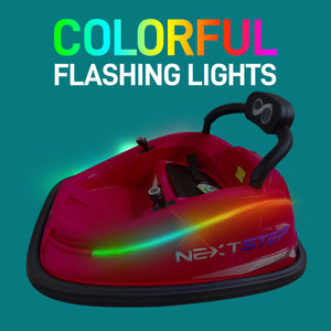 Electric Kids Bumper Car 360° Spin LED Lights Remote Control Purple