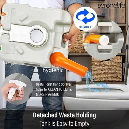 Toilette portable 5,8 gal étanche polyéthylène haute densité camping 