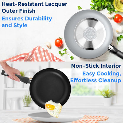 Ensemble de cuisson antiadhésif de 6 pièces - Chaleur uniforme, revêtement durable, noir 