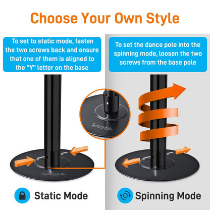 Adjustable Fitness Dance Pole, 1102 lb Capacity, Steel, Anti-Rust Surface