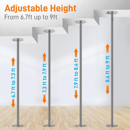 Portable Spinning Dance Pole, Adjustable Steel, Holds 1102 lbs