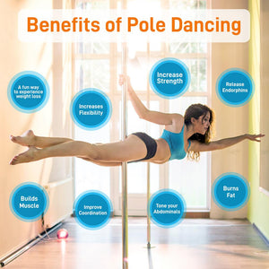 Portable Spinning Dance Pole, Adjustable Steel, Holds 1102 lbs
