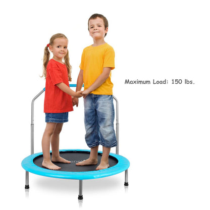 Trampoline pour tout-petits, saut en toute sécurité, design sans ressort, bleu 