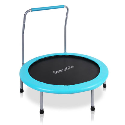 Trampoline pour tout-petits, saut en toute sécurité, design sans ressort, bleu 