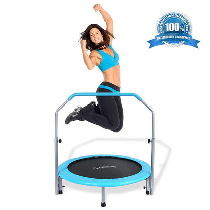 Trampoline pliable de 40", perte de poids, poignée réglable, bleu ciel 