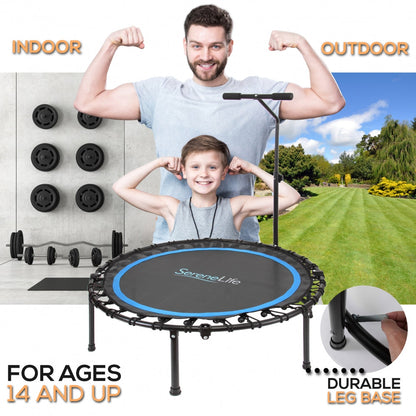 Trampoline pliable mini, fitness aérobic, main courante réglable, capacité de 264 lbs 