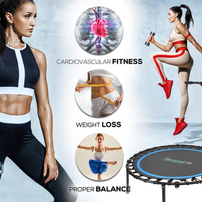 Trampoline pliable mini, fitness aérobic, main courante réglable, capacité de 264 lbs 