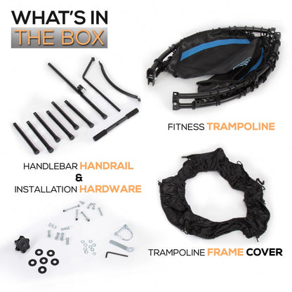 Trampoline pliable mini, fitness aérobic, main courante réglable, capacité de 264 lbs 
