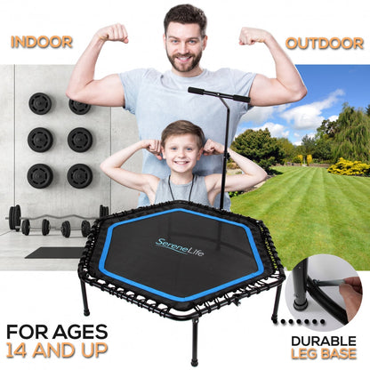 Trampoline de fitness pliable de 48", main courante réglable, capacité de 264 lbs 