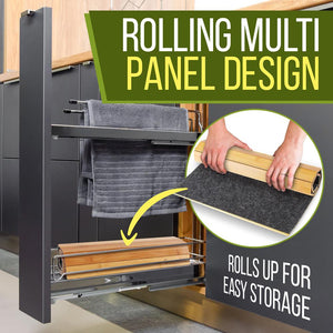 Bamboo Bath Mat - Water-Resistant, Non-Slip, Foldable, Natural Wood