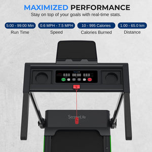 Folding Treadmill for Weight Loss, 2.5 HP Motor, Shock Absorption, White LED