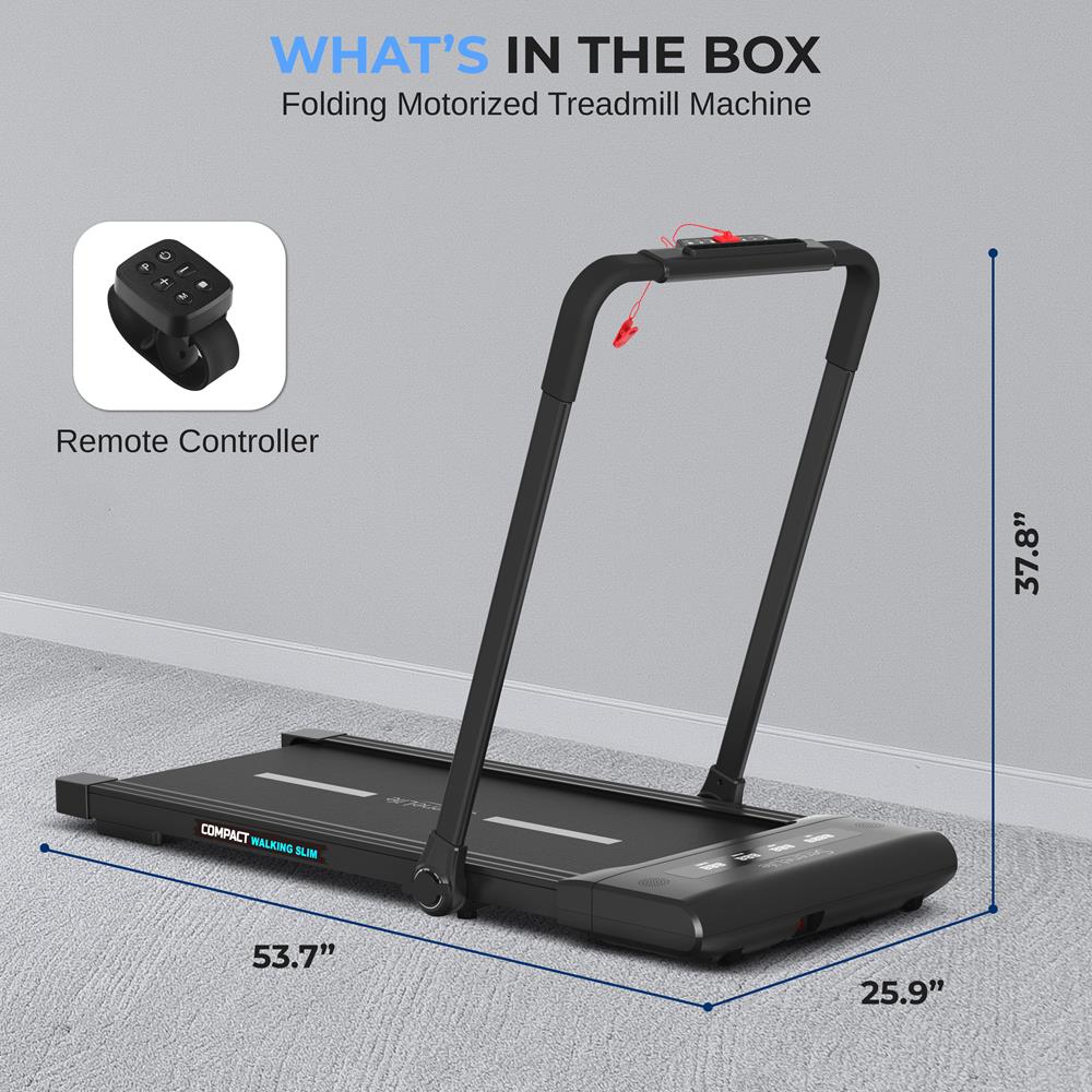 Foldable Treadmill & Walking Pad, 2.5 HP, 7.6 MPH, Easy Storage, 265lbs Capacity