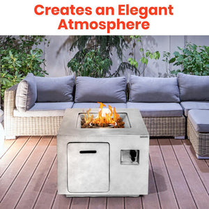 Propane Fire Pit Table 40,000 BTU Weather-Resistant MGO with Lava Rocks