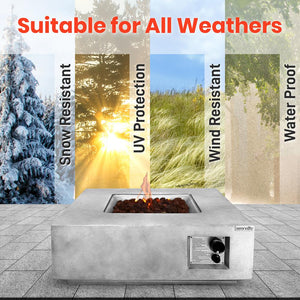 Propane Fire Pit Table 40,000 BTU Adjustable Flame Weather-Resistant