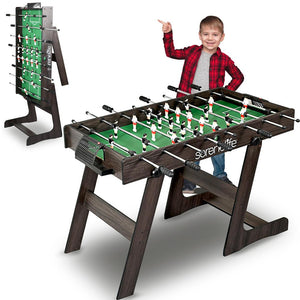 Folding Foosball Table Space-Saving Foldable Design 4'x2' Indoor/Outdoor