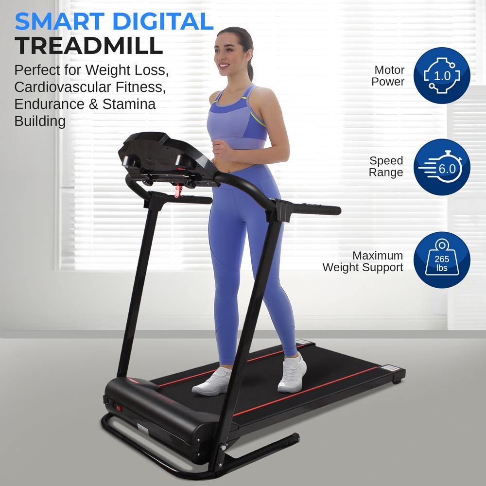 Electric Folding Treadmill, Compact Design, Bluetooth, 12 Modes