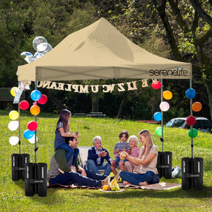 Pop Up Canopy Tent 10x15 - Waterproof, UV Blocker, Khaki, Portable Wheels